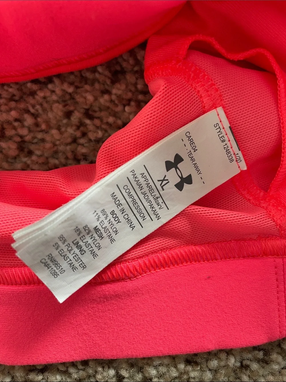 Under Armour UA Eclipse Hot Pink Cross-Back Compression Sports Bra